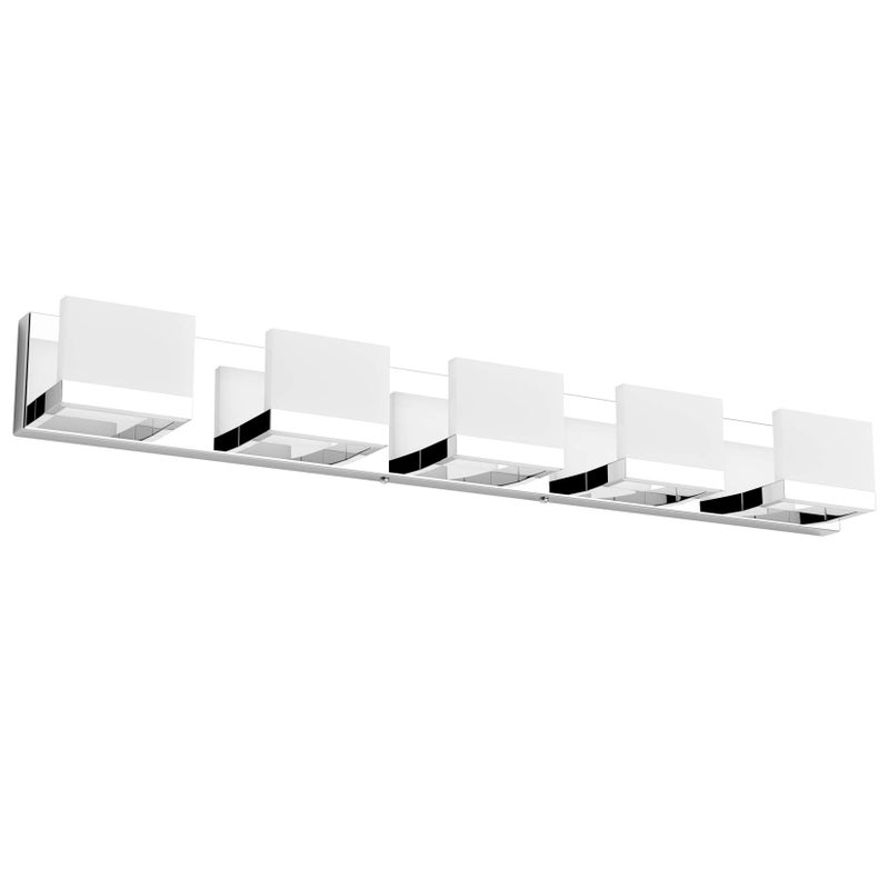 Tipace 5 Lights Modern Chrome Vanity Light for Bathroom Wall Light Up and Down LED Bathroom Light Fixtures Over Mirror(White Light 6000K) - Image 1