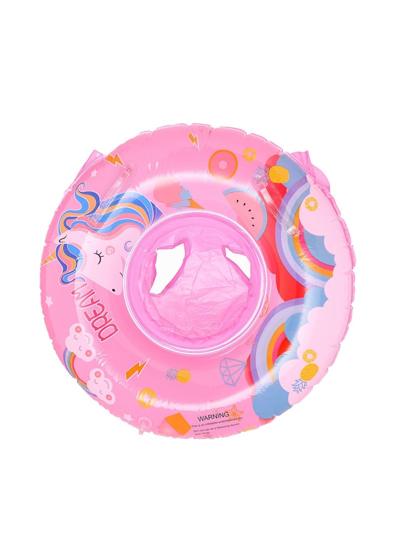 Y&D Baby Swimming Float Ring with Seat, Inflatable Children Waist Float Ring, Baby Free Swimming Ring, Safe and Durable, Pool Tool for The Age of 1-5 Years Kids,Pink-L 