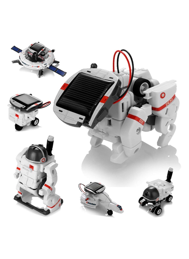 TOY GARDEN Solar Robot Toys 6 in 1 STEM Learning Kits Educational Space Moon Exploration Fleet Building Experiment Toys DIY Solar Power Science Gift for Kids Aged 8-12  - Image 1