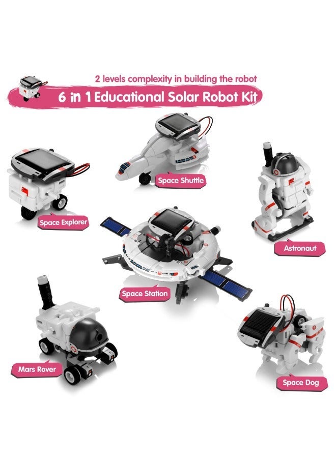 TOY GARDEN Solar Robot Toys 6 in 1 STEM Learning Kits Educational Space Moon Exploration Fleet Building Experiment Toys DIY Solar Power Science Gift for Kids Aged 8-12 - Image 3