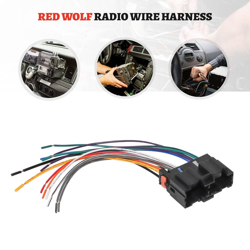 RED WOLF Car Stereo Wiring Harness Male Connector Adapter for Saturn Ion and Vue (2006-2009) - Image 2