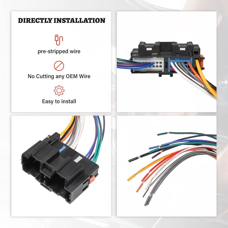 RED WOLF Car Stereo Wiring Harness Male Connector Adapter for Saturn Ion and Vue (2006-2009) - Image 3