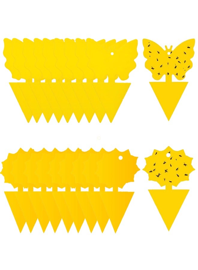 Generic 20PCS Fruit Fly Sticky Traps, Sticky Fly Double Sided Label Yellow Paper Sticker, Non Toxic Environmentally Friendly, Effective Insect killing Paper for Indoor and Outdoor Use - Butterfly / Sunflower  - Image 1