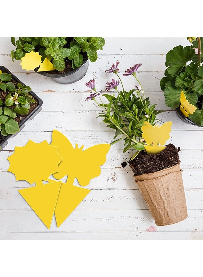 Generic 20PCS Fruit Fly Sticky Traps, Sticky Fly Double Sided Label Yellow Paper Sticker, Non Toxic Environmentally Friendly, Effective Insect killing Paper for Indoor and Outdoor Use - Butterfly / Sunflower  - Image 2