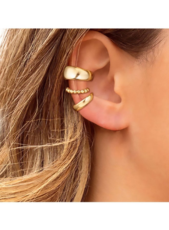 6 Pairs Gold Hoop Earrings Set for Women Hypoallergenic Chunky Chain Twisted Open Hoops Dangle Earring Packs Fashion Jewelry Gift,for Date Nights Festival Celebrations, Casual Shopping Trips, Office Team Dinners, Mother's Day Gifting Complements Dresses Tops Jackets - Image 4