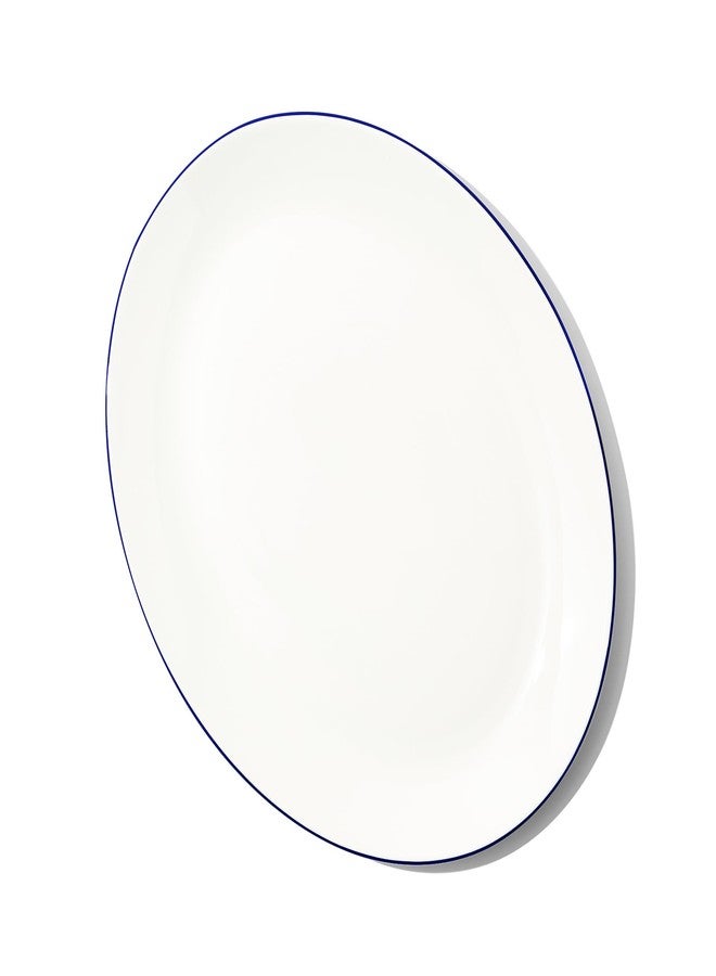 Madein Made In Cookware | Serving Platter | White With Navy Rim | Porcelain England - Image 2