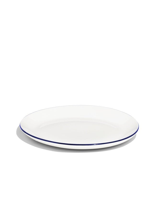 Madein Made In Cookware | Serving Platter | White With Navy Rim | Porcelain England - Image 1