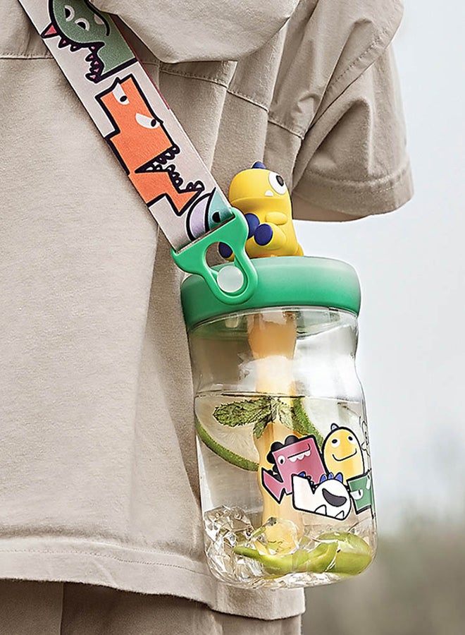 Babycare - T-Rex Toby Sippy Cup, Light Peach, 500 ml, BPA-Free, Leak-Proof, Non-Toxic, Easy Grip Handle, Safe for Toddlers, Spill-Proof Design, Durable, Portable, Ideal for Baby Feeding
