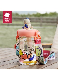 Babycare Babycare - T-Rex Toby Sippy Cup, Light Peach, 500 ml, BPA-Free, Leak-Proof, Non-Toxic, Easy Grip Handle, Safe for Toddlers, Spill-Proof Design, Durable, Portable, Ideal for Baby Feeding  - Image 3