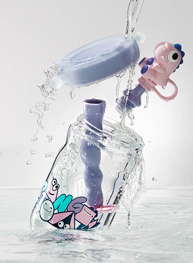 Babycare - T-Rex Toby Sippy Cup, Light Peach, 500 ml, BPA-Free, Leak-Proof, Non-Toxic, Easy Grip Handle, Safe for Toddlers, Spill-Proof Design, Durable, Portable, Ideal for Baby Feeding