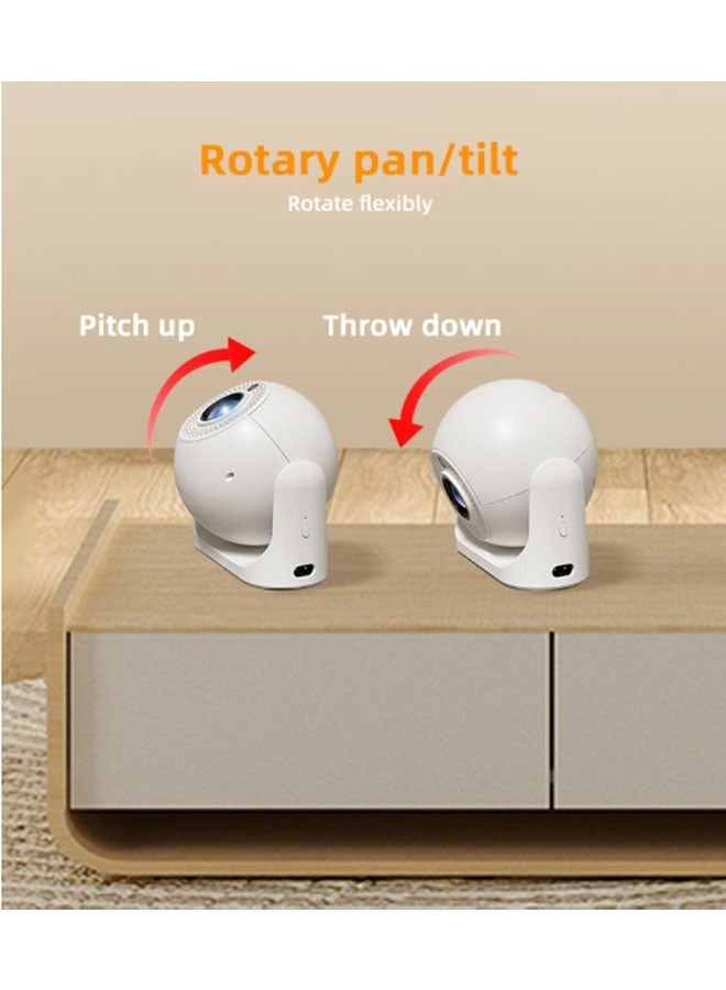 نيوترل جهاز عرض صغير محمول ذكي يعمل بنظام Android مزود بتقنية 4K Autofocus وWiFi HD / مناسب للاستخدام المنزلي الداخلي والخارجي، هدية عيد ميلاد متوافق مع أجهزة التلفزيون/HDMI/USB/PS5/iOS/PS4 (أبيض) - Image 2
