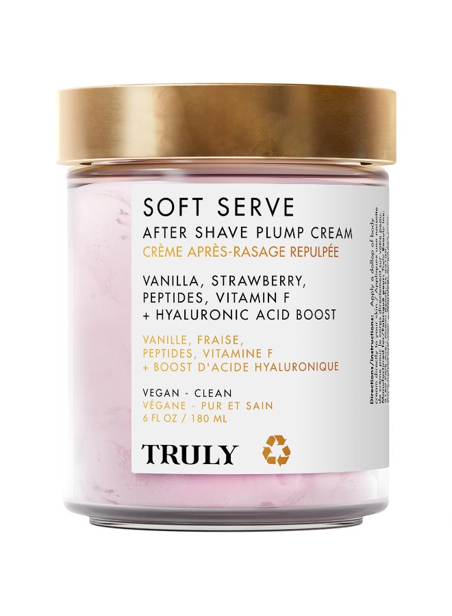 Truly Beauty Soft Serve After Shave Plump Cream Hydrating Plumping Cream for PostShave Smoothness With Hyaluronic Acid Peptides for Firm Youthful Skin Strawberry Vanilla Amber Scent - Image 2
