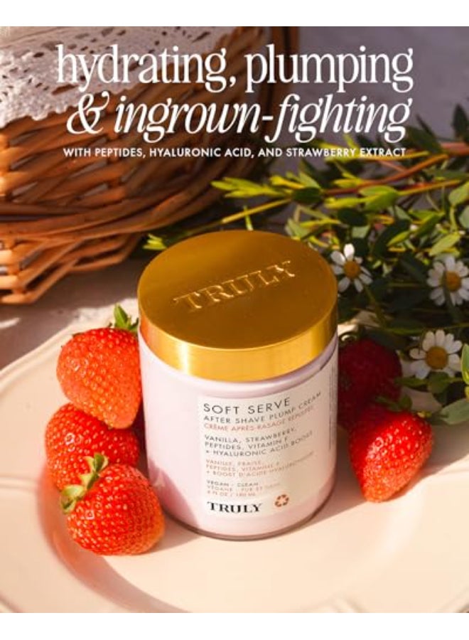 Truly Beauty Soft Serve After Shave Plump Cream Hydrating Plumping Cream for PostShave Smoothness With Hyaluronic Acid Peptides for Firm Youthful Skin Strawberry Vanilla Amber Scent - Image 3