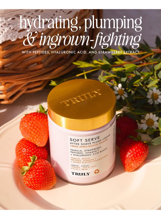 Truly Beauty Soft Serve After Shave Plump Cream Hydrating Plumping Cream for PostShave Smoothness With Hyaluronic Acid Peptides for Firm Youthful Skin Strawberry Vanilla Amber Scent - Image 4
