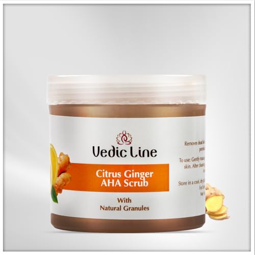 Vedic Line Citrus Ginger Aha Scrub, Reduce Dead Skin, Dirt & Impurities With Walnut Shell Powder, Ginger Root And Orange Peel For Healthy Clear Skin,100Ml - Image 2