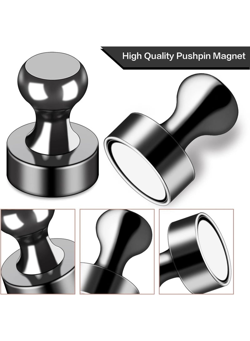 12Pcs Black Refrigerator Magnets Fridge Magnets,Small and Strong Magnets for Whiteboard, Strong Metal Magnets for Fridge, Whiteboard, Office, Classroom, Map, Kitchen - Image 5