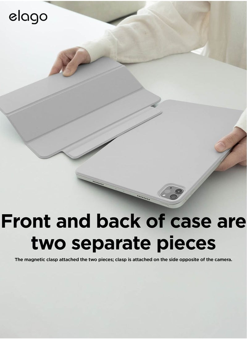Elago - Magnetic Folio for iPad Pro 11 inch 4th Generation (2022) 3rd Gen (2021) 2nd Gen (2020) case cover - Light Grey with Auto Sleep and Wake function - Image 1