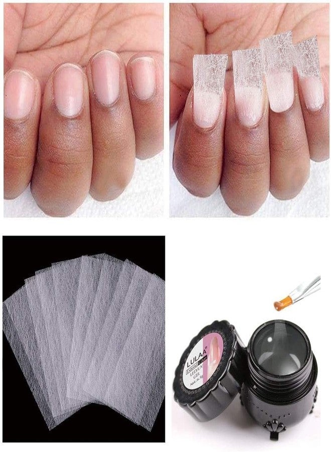 GOUDOGEDC 20Pcs Nails Kit Nail Extensions Kit Fiberglass Nail Art Builder Wrap Sticker Tips with Shape Clip Repair Broken Nails Nail Art Accessories Nail Repair Stickers & Decals(White) - Image 3
