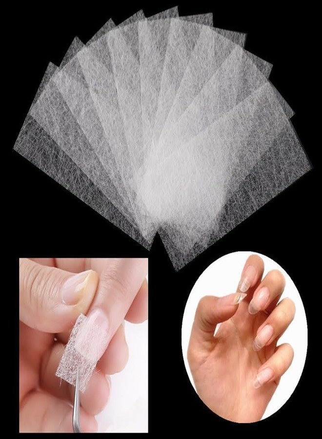 GOUDOGEDC 20Pcs Nails Kit Nail Extensions Kit Fiberglass Nail Art Builder Wrap Sticker Tips with Shape Clip Repair Broken Nails Nail Art Accessories Nail Repair Stickers & Decals(White) - Image 5