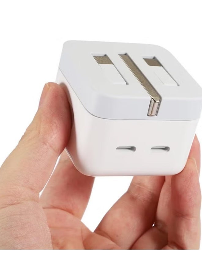 Dual USB-C Wall Charger Adapter with UK 3-Pin Plug, "35W with 2M Type-C to Lightning Cable for Ultra-Fast iPhone Charging | WIDGETS MATRIX - Image 4