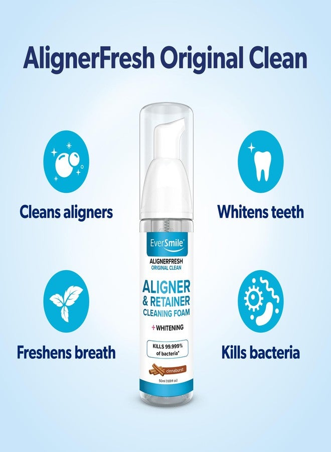 EverSmile AlignerFresh Original Clean Foam – Cleaner for All Clear Aligners & Retainers – Whitens Teeth, Fights Bad Breath – Cinnaburst, 50ml (1 Pack - Image 2