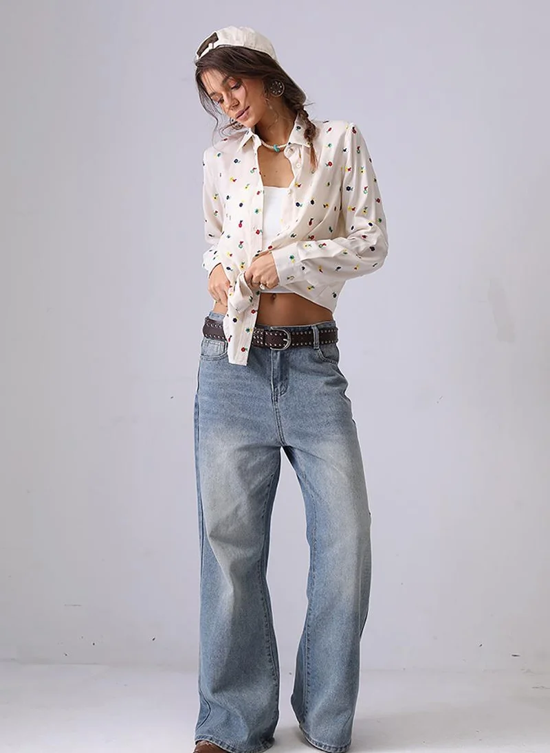يونيكي Apricot Spread Collar Regular Sleeves Regular Fit Shirt