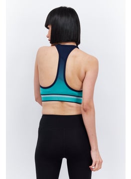 Reebok Women Sportswear Fit Brand Logo Seamless Training Top, Navy Combo  - Image 3