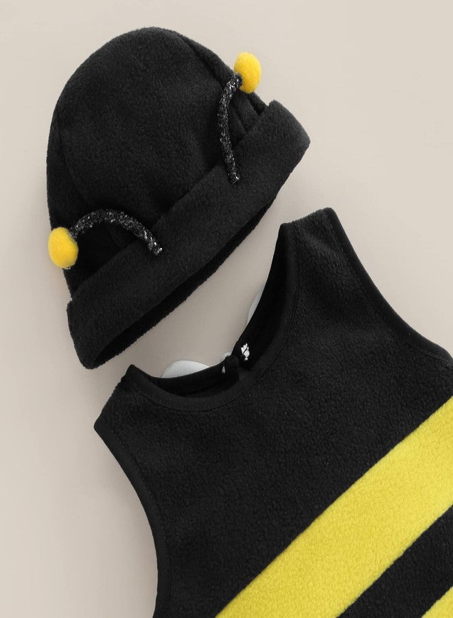MERSARIPHY Infant Baby Outfits Girl Boy Cartoon Bees Romper Baby Halloween Costumes Fall Clothes with Hat (Stripes, 12-18 Months) - Image 5