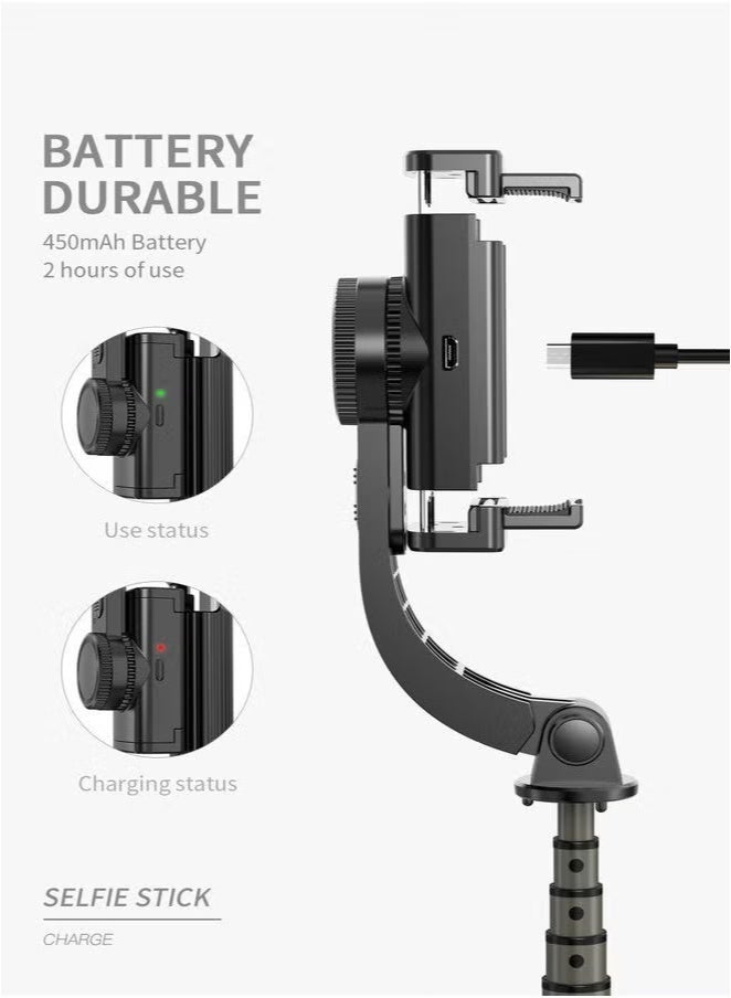DETREND L08 Gimbal Stabilizer Compatible with iPhone Smartphone Android Selfie Stick Tripod, Portable Extendable 3 in 1 Phone Tripod Selfie Stick with Wireless Remote Compatible with iPhones And Androids  - Image 3