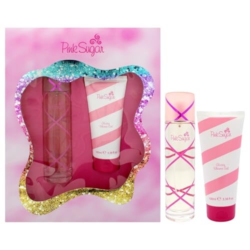 Aquolina Pink Sugar by Aquolina for Women - 2 Pc Gift Set 3.4oz EDT Spray, 3.4oz Glossy Shower Gel - Image 1
