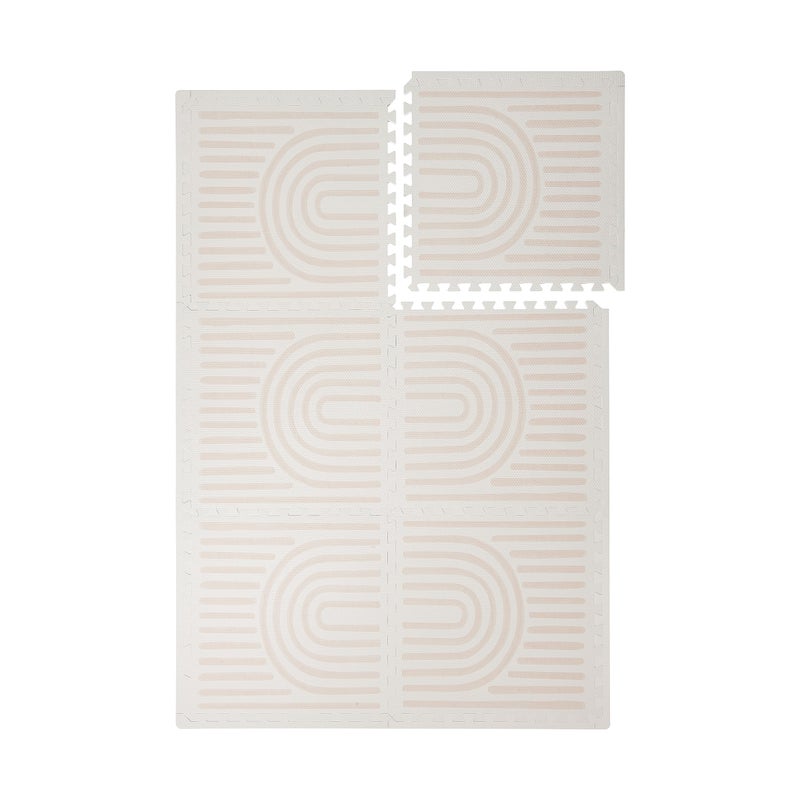 Toddlekind Playmat Premium Foam Playmat 4 x 6 feet 6 Tile Extra Thick Foam Floor Puzzle Mat for BabiesToddlers Stylish NonToxic Odorless Perfect for Tummy Time Play 0m