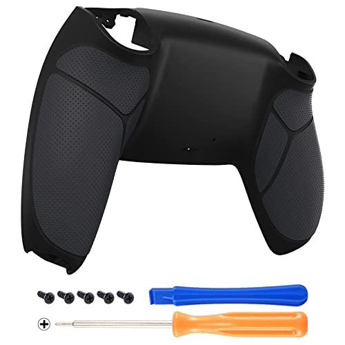 eXtremeRate Black Performance Rubberized Grip Custom Back Plate Bottom Shell Compatible with ps5 Controller Replacement Back Shell Cover Compatible with ps5 Controller - Image 1