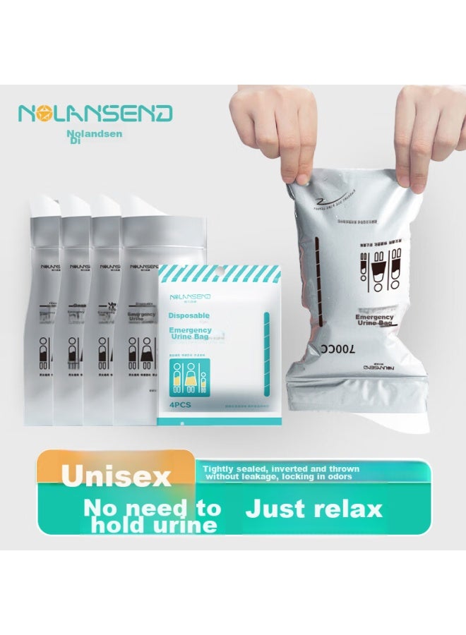 NOLANSEND Nuolansendi Emergency Urine Bag, Disposable Urinal, Portable Urine Collection Device For Men And Women, Car Toilet, 4 Pieces/bag - Image 1
