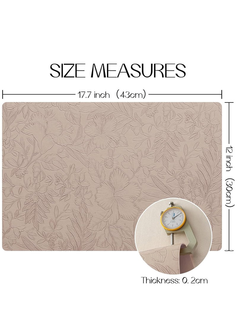 Vparty Double-Sided Reversible Placemats Set of 4, Heat Stain Non-Slip Waterproof Oil-Proof Washable Wipeable Leather Table Mats Outdoor Indoor for Dining Patio Table Kitchen Decor  - Image 5