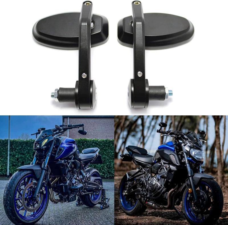MISS MOLY Universal Black Motorcycle 7/8" Handle Bar End Side Mirrors for Cruiser Sport Bikes - Image 2