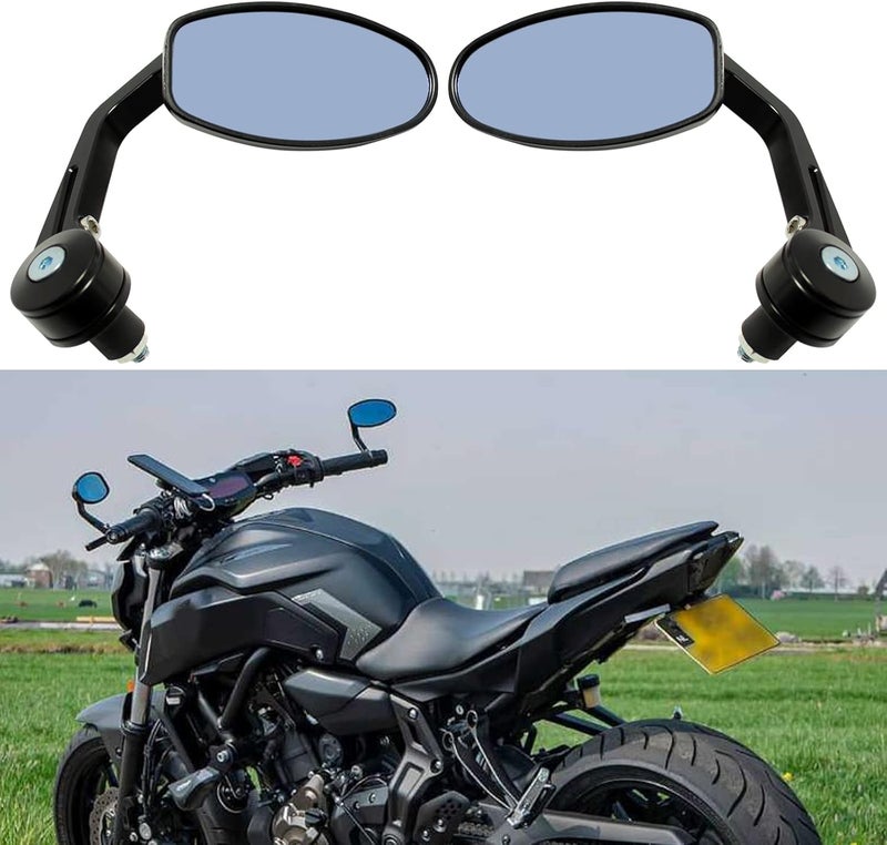 MISS MOLY Universal Black Motorcycle 7/8" Handle Bar End Side Mirrors for Cruiser Sport Bikes - Image 4