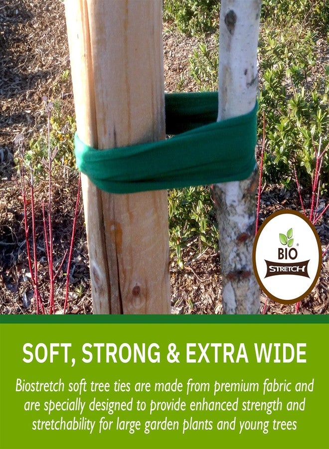 Biostretch Extra Wide Soft Tree Ties - Strong & Stretchy Support for Large Plants & Young Trees - Cut-to-Length Green Garden Tape for Home & Professional Gardening (26 ft / 8M) - Image 2