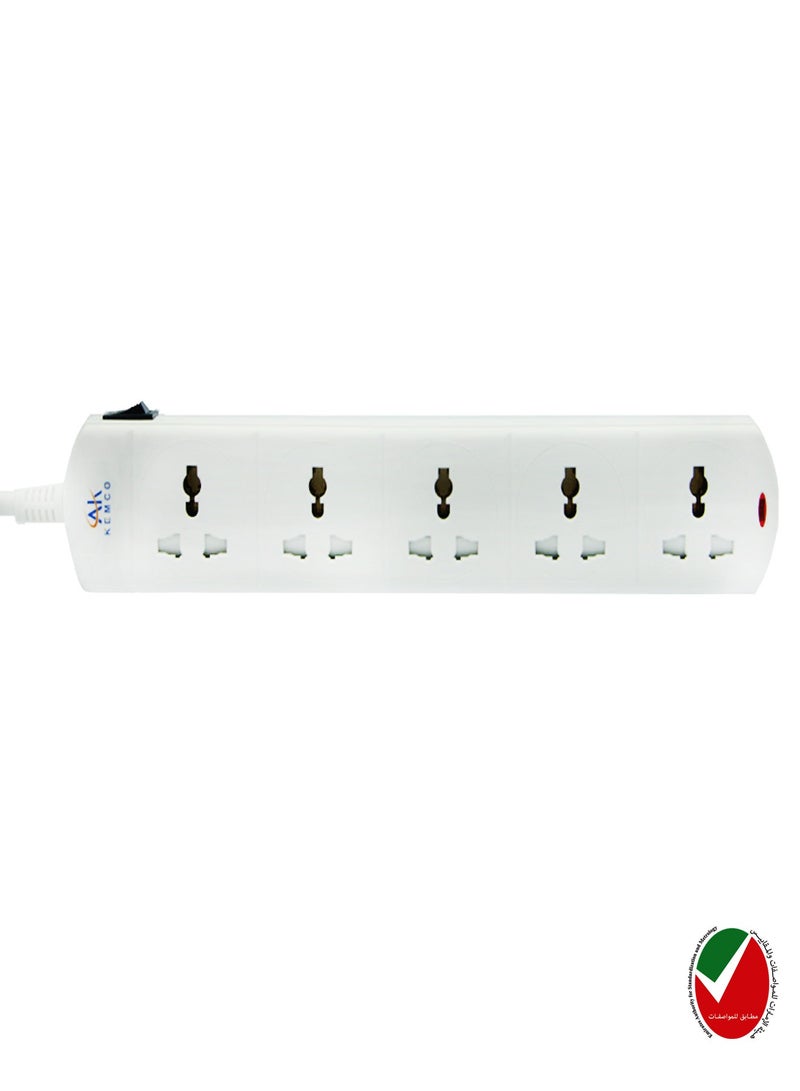 AK KEMCO Kemco 5 Way 5 Meter Extension Cord Socket Power Cord QC6125BW - Image 3