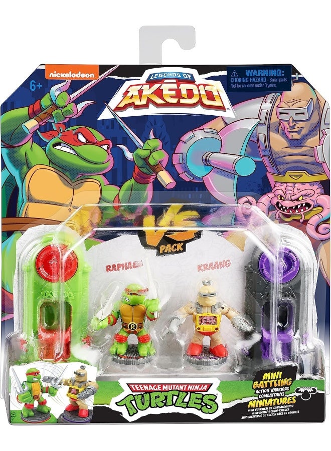 Akedo Legends of Teenage Mutant Ninja Turtles Raphael vs Krang Mini Battling Action Figures - Image 2