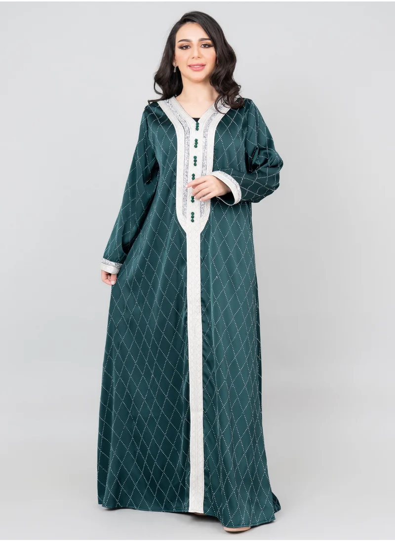 IKKXA Mystic Crystal Jalabiya IK2015 Green
