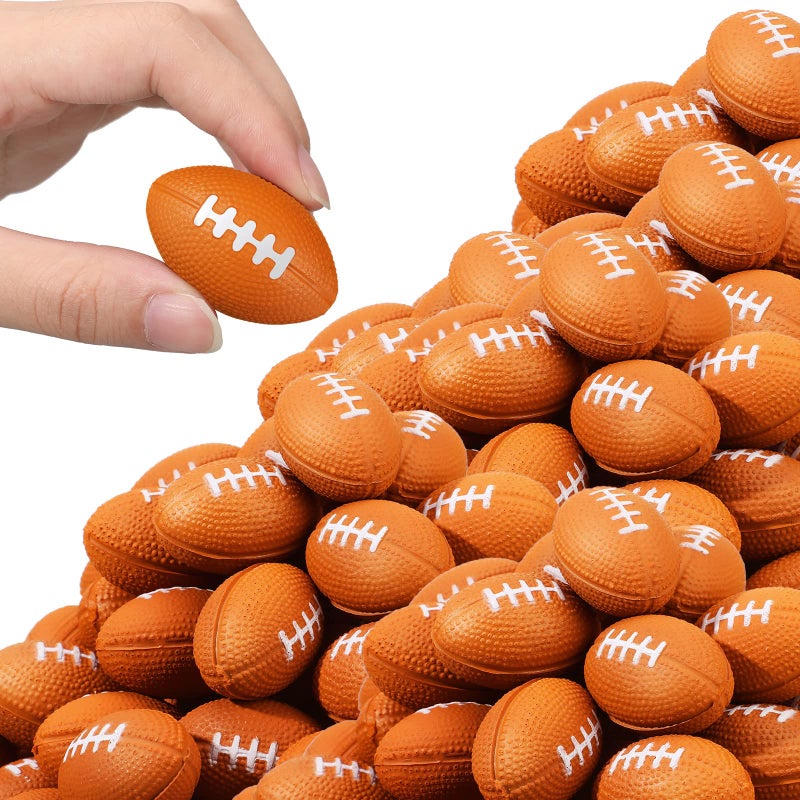 Civaner 200 Packs Mini Football Bulk Sports Stress Ball Mini Foam Footballs Stress Ball Bulk Toy for Party Favor School Carnival Reward Party SuppliesBrown157 Inch - Image 3