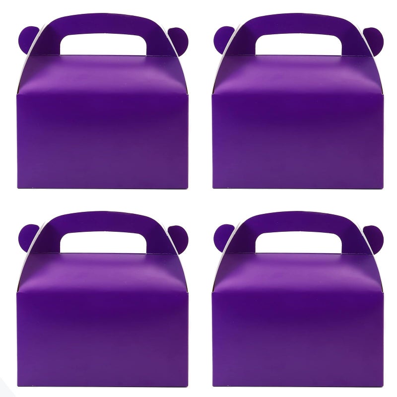 Oletx 30-Pack Dark Purple Party Favor Treat Boxes, Goodie Boxes, Gable Paper Gift Boxes with Handles. Perfect for Purple Birthday Party Baby Shower Decoration Supplies - Image 1