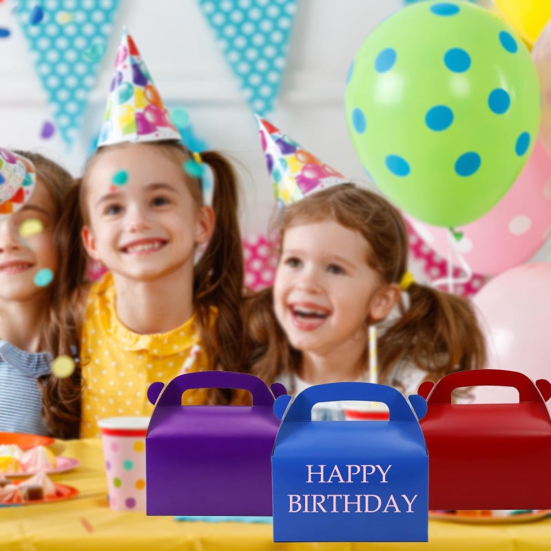 Oletx 30-Pack Dark Purple Party Favor Treat Boxes, Goodie Boxes, Gable Paper Gift Boxes with Handles. Perfect for Purple Birthday Party Baby Shower Decoration Supplies - Image 2