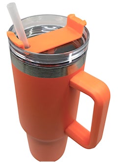 YOLO Hot and Cold Stainless Steel Flow State Vacuum Insulated Tumbler with Lid and Straw for Water, Iced Tea or Coffee, Smoothie, and More, Cream -Orange, Size -40oz or 1.20Liters  - Image 3