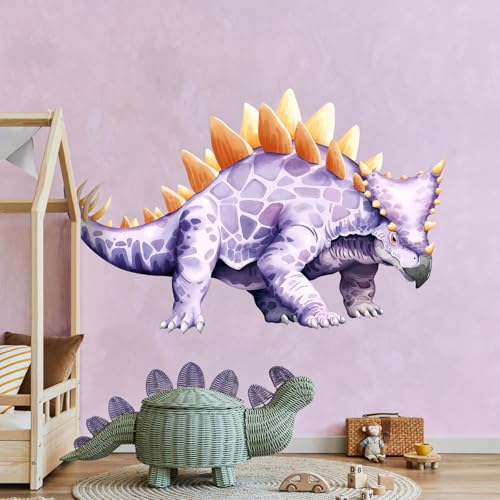 Decvictor Large Dinosaur Wall Decals, Purple Stegosaurus Dino Wall Stickers Vinyl Peel and Stick Wall Decal Self Adhesive Wall Art Sticker for Baby Nursery Kids Room Home Decor (42.1 * 51.2in) - Image 2