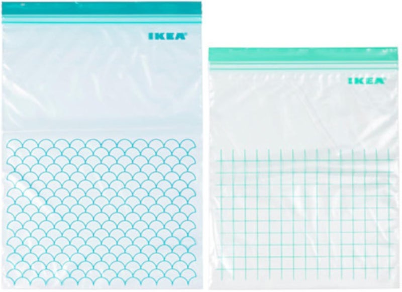 ISTAD Re-usable Plastic Bags Pack of 30 Assorted Colours (15 Bags 6 l (28.5x41 cm) and 15 Bags 4.5 l (27x34 cm)