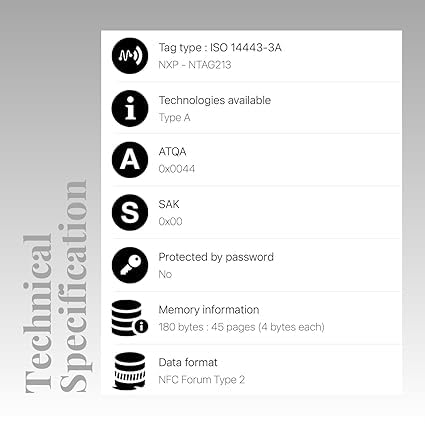 tinydabba NFC Stickers | 144 Bytes Rewritable Memory | 13.56 MHz ISO 14443A:NFC Tag | Pack of 10 Sticker Works with Mobile, Tablet, Phone - Image 2