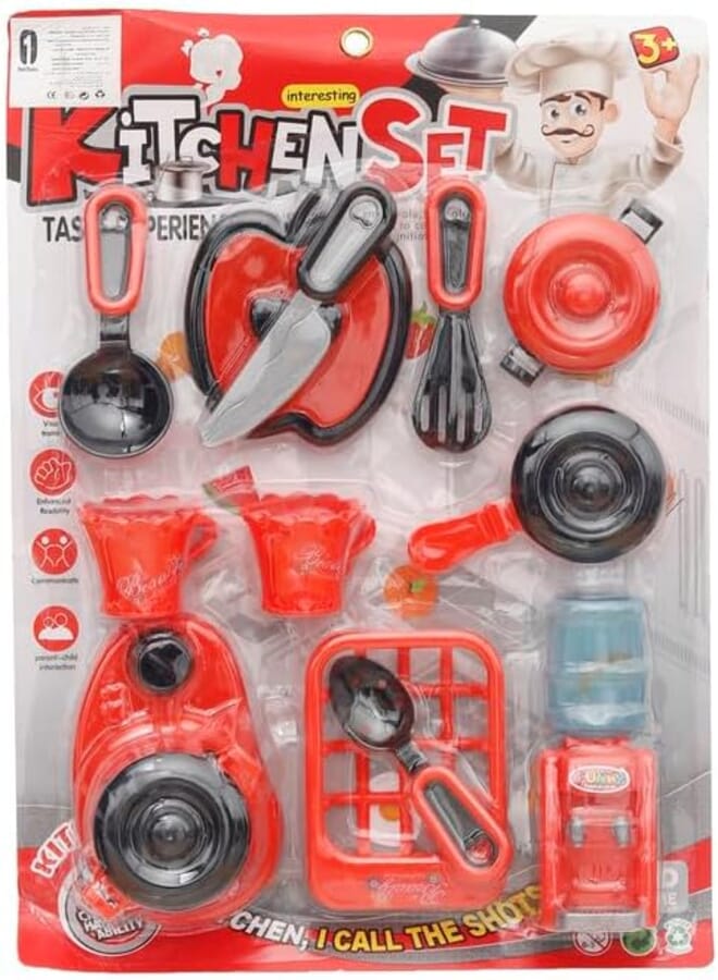 Plastic Kitchen Toy For Girls - Red Black