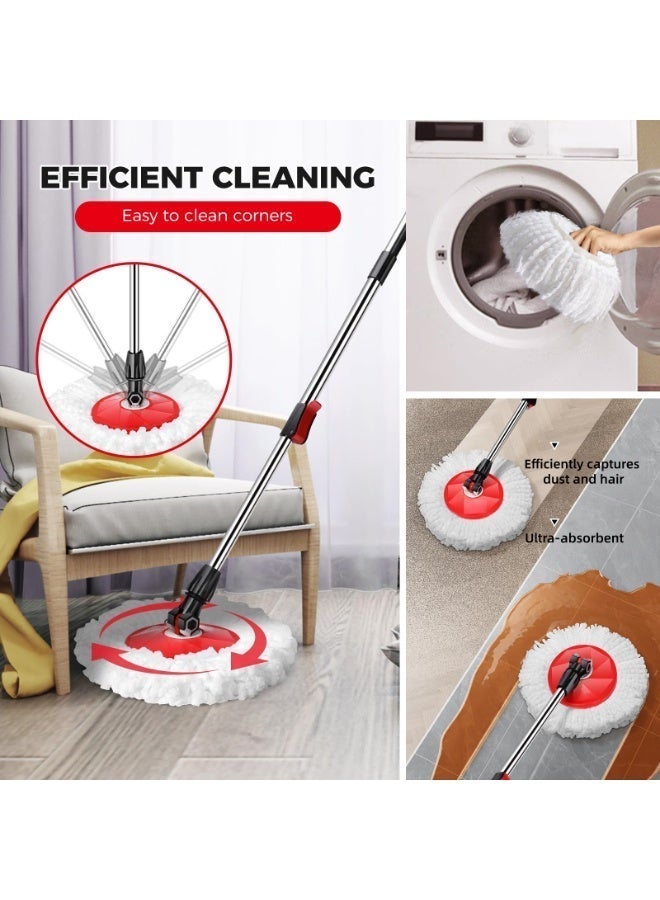 ULHYC 360 Degree Microfiber Spin Mop With BucketFor Floor Cleaning, Height Adjustable, With 2 Extra Refills - Image 5