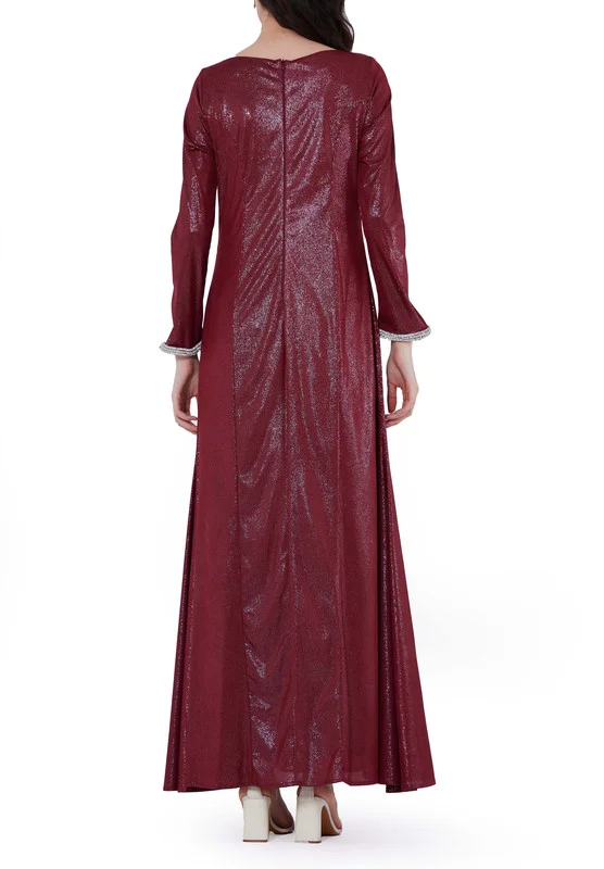 Amri Long Sleeve Crystal Detail Mermaid Fit Gown